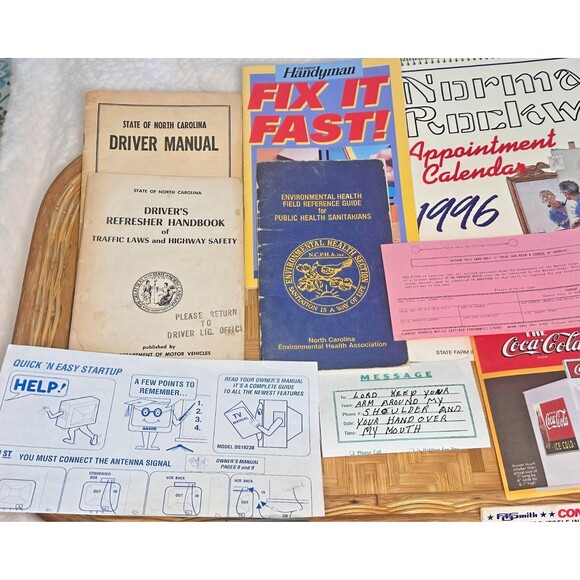 Vintage Lot of Household Items Tools Paper Nostalgia Office Supplies Cards - Picture 7 of 8